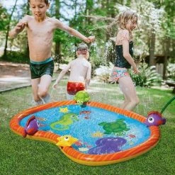 MACARON Tapis De Jeu Gonflable Durable Et Portable Pour Arroser Et éclabousser La Piscine - Jouets Essentiels Pour Enfants En Plein Air - Activités Familiales - Vie Marine - Tapis En PVC LO-Ron -Piscine Soldes Boutique 59402292 4