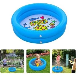 MACARON Pataugeoire Gonflable Pour Bébé - Portable - 65 Cm - Bleu LO-Ron -Piscine Soldes Boutique 59402389 4