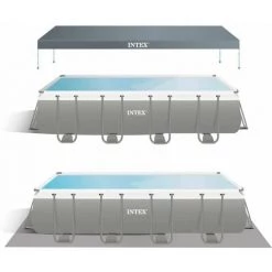 Piscine Rectangulaire Intex 549x274 Cm Hors Sol Couleur Gris 26356NP | Gris -Piscine Soldes Boutique 59455982 3