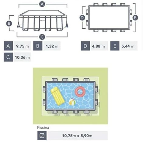 Piscine Rectangulaire Intex 975x488 Cm Hors Sol Couleur Gris 26374NP | Gris 7 Piscine Rectangulaire Intex 975x488 Cm Hors Sol Couleur Gris 26374NP | Gris – Image 5