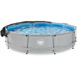 EXIT TOYS Piscine EXIT Soft Grey ø360x76cm Avec Pompe Filtrante Et Voile D'ombrage - Gris - Gris -Piscine Soldes Boutique 59507888 4