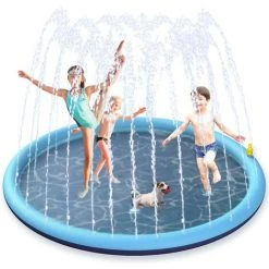 FR-LIFE Tapis Jet D'eau,BR-Vie 170cm Tapis De Pulvérisation D'eau PVC, Splash Pad Antidérapant, Jeux D'eau Exterieur Pour Enfants Dans Jardin