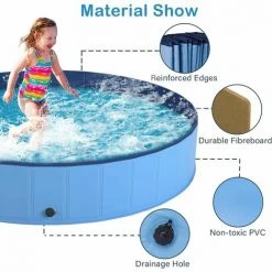 IRISFR Piscine Pour Chien Et Chat - Pliable - PVC Antidérapant - 80 Cm (Dia) X 30 Cm (h),Lilaris 10 IRISFR Piscine Pour Chien Et Chat - Pliable - PVC Antidérapant - 80 Cm (Dia) X 30 Cm (h),Lilaris -Piscine Soldes Boutique 59804298 4