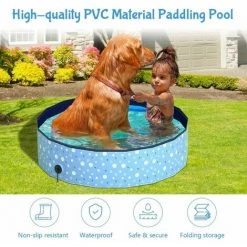 IRISFR Piscine Pour Chien, Pliable Piscine Chien, Baignoire Pour Chien, Piscine Pour Chien Pliable En PVC Résistant Aux Rayures Baignoire Pour Chiens Animaux Enfants Intérieur Extérieur, 120 X 30 Cm,Lilaris -Piscine Soldes Boutique 59805330 2