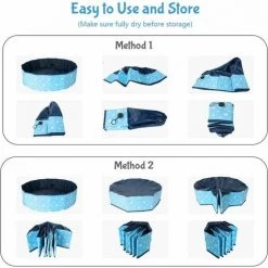 IRISFR Piscine Pour Chien, Pliable Piscine Chien, Baignoire Pour Chien, Piscine Pour Chien Pliable En PVC Résistant Aux Rayures Baignoire Pour Chiens Animaux Enfants Intérieur Extérieur, 120 X 30 Cm,Lilaris -Piscine Soldes Boutique 59805330 4