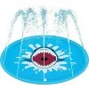 QERSTA Tapis Enfant De Jet D'eau 170C PVC D'éclaboussure D'eau Piscine De Jeux Natte Et Avec Jet Fontaine Pour Enfant(Bleu + Requin)