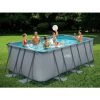 VENTE-UNIQUE.COM Piscine Tubulaire Rectangulaire Anthracite Avec Pompe Filtrante à Cartouche - L400 X L200 X H122 Cm - BANTAYAN - Gris Anthracite -Piscine Soldes Boutique 59895546 1