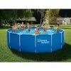 VENTE-UNIQUE.COM Piscine Tubulaire Ronde Bleue Avec Pompe Filtrante à Cartouche - D457 X H122 Cm - LACANAU - Bleu