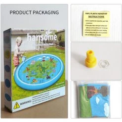 BENOBBY KIDS Tapis De Pulvérisation D'eau Jouets D'eau En Plein Air Tapis De Jeu Pour Enfants Fontaine Gonflable Piscine Dinosaure Tampon De Pulvérisation D'eau-Blue Dolphin 170CM -Piscine Soldes Boutique 59994052 5