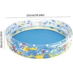Cisea Piscine Gonflable Portable Ronde 3 Anneaux Piscine Pour Enfants, Piscine De Loisirs Pliable 8 Cisea Piscine Gonflable Portable Ronde 3 Anneaux Piscine Pour Enfants, Piscine De Loisirs Pliable -Piscine Soldes Boutique 60003142 2