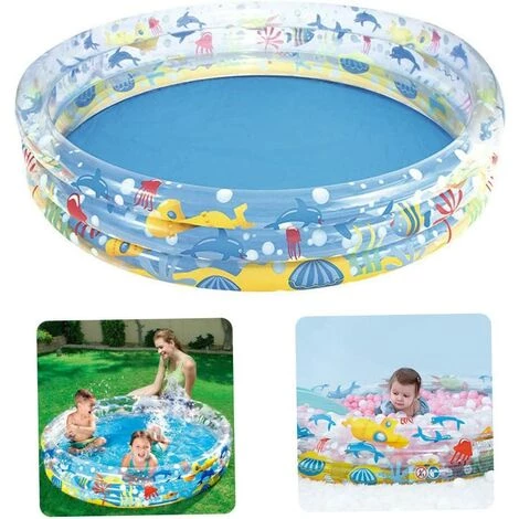 Cisea Piscine Gonflable Portable Ronde 3 Anneaux Piscine Pour Enfants, Piscine De Loisirs Pliable 7 Cisea Piscine Gonflable Portable Ronde 3 Anneaux Piscine Pour Enfants, Piscine De Loisirs Pliable – Image 5