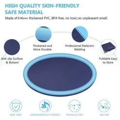 GRID COOL Tapis Jet D Eau Enfant,Piscine Pour Chien,Tapis De Pulvérisation Antidérapant, Splash Pad PVC, Piscine Pour Animaux,Baignoire Pour Chien,Jeu D'eau Exterieur Été Pour Enfant Adulte Chien -Piscine Soldes Boutique 60029840 4