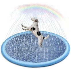 GRID COOL Tapis Jet D Eau Enfant,Piscine Pour Chien,Tapis De Pulvérisation Antidérapant, Splash Pad PVC, Piscine Pour Animaux,Baignoire Pour Chien,Jeu D'eau Exterieur Été Pour Enfant Adulte Chien