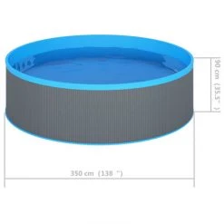 FIMEI Piscine à éclaboussures 350x90 Cm Gris -Piscine Soldes Boutique 60100262 5