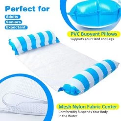 PESCE Hamac De Piscine, Multi Usage Flottantes Hamac, Hamac Gonflable Piscine, Hamac De Piscine D'eau 3 Pièces, Hamac Flottant Avec Pompe à Air, 26.8" X 50.4" -Piscine Soldes Boutique 60169313 4