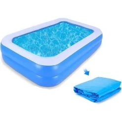 PESCE Piscine Gonflable Familiale, 181x141x46cm Pataugeoire épaissie Piscine De Détente Pour Enfants Adultes Extérieur Jardin Arrière-Cour, Fête D'été -Piscine Soldes Boutique 60169324 5