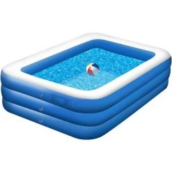 PESCE Piscines Gonflables, Piscine Familiale Pour Jardin Piscine Gonflable Rectangulaire Convient Aux Adultes Et Aux Enfant Pour Organiser Des Fêtes Aquatiques Dans Cour (210 X 150 X 60 Cm)