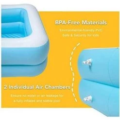 PESCE Piscine Gonflable Rectangulaire Familiale, Piscine FêTe Aquatique D'éTé Piscines Familiales Enfants, Adultes, Extérieur, Jardin, Arrière-Cour Nager (181x141x46cm) -Piscine Soldes Boutique 60169360 4