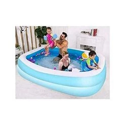 PESCE Piscine Gonflable Rectangulaire Familiale, Piscine FêTe Aquatique D'éTé Piscines Familiales Enfants, Adultes, Extérieur, Jardin, Arrière-Cour Nager (181x141x46cm) -Piscine Soldes Boutique 60169360 5