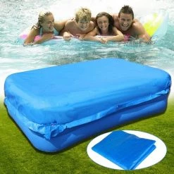 PESCE Bâche De Piscine Rectangulaire, Cadre Durable, Résistant à La Poussière, Imperméable Pour Piscine Familiale Gonflable, Jardin De Villa En Plein Air (260 X 160 Cm Sans évacuation En Maille)