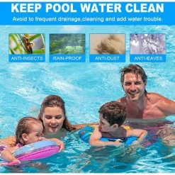 PESCE Bâche De Piscine Rectangulaire, Cadre Durable, Résistant à La Poussière, Imperméable Pour Piscine Familiale Gonflable, Jardin De Villa En Plein Air (260 X 160 Cm Sans évacuation En Maille) -Piscine Soldes Boutique 60169404 3