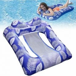 LTS FAFA Hamac Piscine Gonflable, Hamac à Eau, Hamac Piscine Gonflable Avec Filet, Hamac Flotteur Piscine Gonflable, Matelas à Eau Adulte (110 X 76 Cm)