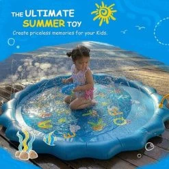 Ensoleillé 3 En 1 Enfants Splash Pool, Splash Pad, Pataugeoire Pour Enfants Jeux D’apprentissage, Enfants Piscine Extérieure Garçons Filles Cadeaux D’été -Piscine Soldes Boutique 60242438 3
