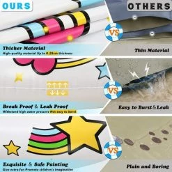 AOUGO Pataugeoire Gonflable De Licorne, 230*126*106 CM Piscine Multifonctionnelle Pour Enfants Avec Pulvérisation D'eau à La Queue Et Beau Motif, Grand Cadeau D'été Pour Les Enfants 3+ -Piscine Soldes Boutique 60281787 3