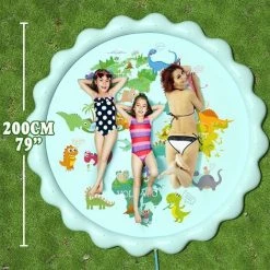 AOUGO Tapis De Jet D'eau Pour Jouets Enfants,200 Cm Perle Tapis De Pulvérisation D'eau PVC Durable Sprinkler Splash Pad,Jeu D'eau Extérieurs Pour Filles Et Garçons De Les Jardins Et Les Pelouses -Piscine Soldes Boutique 60281852 2