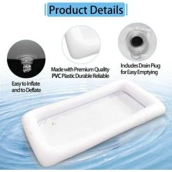 AOUGO Plateau Flottant Pour Piscine, 135×65cmPlateau Gonflable Bar Flottant, Porte Bière Flottant PVC, Gonflable Plateau De Buffet Bar, La Plage, Le Pique-Nique Sur La Pelouse, Le Camping Etc -Piscine Soldes Boutique 60282001 3