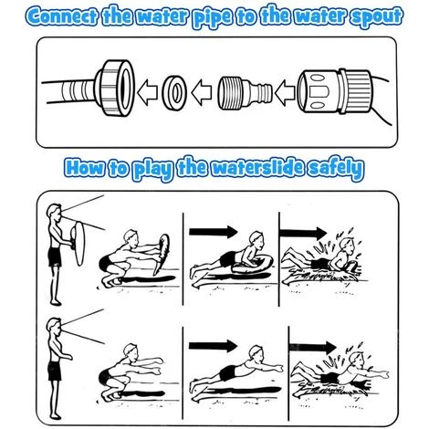 AOUGO Tapis De Glisse à Eau, 4.8 X 1.4M Forme De Requin Double Toboggan Gonflable Piscine,Tapis Eau Avec 2 Planches De Bodyboard ,Pelouse De Jardin Extérieur Water Slip And Slide 7 AOUGO Tapis De Glisse à Eau, 4.8 X 1.4M Forme De Requin Double Toboggan Gonflable Piscine,Tapis Eau Avec 2 Planches De Bodyboard ,Pelouse De Jardin Extérieur Water Slip And Slide – Image 5