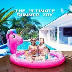 AOUGO Splash Pad Sprinkler Pad Childhood Pool, Large 70 Inch Splash Pad Children Summer Outdoor Toys Gonflable Water Toys (Licorne Sirene) 8 AOUGO Splash Pad Sprinkler Pad Childhood Pool, Large 70 Inch Splash Pad Children Summer Outdoor Toys Gonflable Water Toys (Licorne Sirene) -Piscine Soldes Boutique 60282194 2