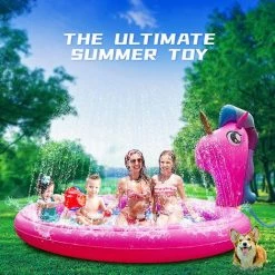 AOUGO Splash Pad Sprinkler Pad Childhood Pool, Large 70 Inch Splash Pad Children Summer Outdoor Toys Gonflable Water Toys (Licorne Sirene) 9 AOUGO Splash Pad Sprinkler Pad Childhood Pool, Large 70 Inch Splash Pad Children Summer Outdoor Toys Gonflable Water Toys (Licorne Sirene) -Piscine Soldes Boutique 60282194 3