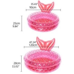 AOUGO Kid Swimming Water Playing Round Inflatable Pool, Baby Water Mat Promotes Early Development Of Fun Sensory Training ,Parent-Child Game Interactive Toys（120cm） -Piscine Soldes Boutique 60282236 2