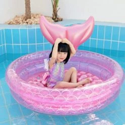 AOUGO Kid Swimming Water Playing Round Inflatable Pool, Baby Water Mat Promotes Early Development Of Fun Sensory Training ,Parent-Child Game Interactive Toys（120cm） -Piscine Soldes Boutique 60282236 5