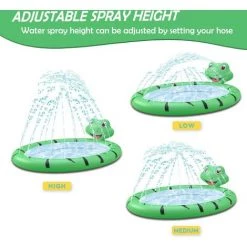 AOUGO Piscine Pour Bébé, Pataugeoire Gonflable Pour Jeunes Enfants Avec Jet D'eau, La Grenouille D'arrosage Piscine Pour Enfants, Aire De Jeux Pour Intérieur Extérieur -Piscine Soldes Boutique 60282255 4
