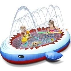 AOUGO Tapis D'arrosage Et Pataugeoires Pour Enfants, Arroseur Gonflable Pour Jardin, Jardin, Jouets Aquatiques D'été Pour Tout-petits Garçons Et Filles