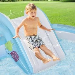 AOUGO Piscine Gonflable Surdimensionnée, Toboggan En Forme De Crocodile, Wading Pool Gonflable Outdoor Water Toys Summer Games Perfect Pool Toy For Babies And Toddler -Piscine Soldes Boutique 60282319 4