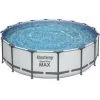 Kit Piscine Hors Sol Tubulaire BESTWAY Steel Pro Max™ - 488 X 122 Cm - Ronde (Avec Un Filtre A Cartouche, Une Bâche Et Une é