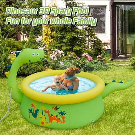 BENOBBY KIDS Dinosaure Pataugeoire Gonflable Enfants Bébé Piscine Adulte Piscine Gonflable 175 X 62 Cm Pataugeoire Avec Arroseur Pour Sol Extérieur Jardin Patio Summer Water Party 4 BENOBBY KIDS Dinosaure Pataugeoire Gonflable Enfants Bébé Piscine Adulte Piscine Gonflable 175 X 62 Cm Pataugeoire Avec Arroseur Pour Sol Extérieur Jardin Patio Summer Water Party – Image 2