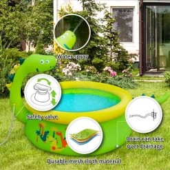 BENOBBY KIDS Dinosaure Pataugeoire Gonflable Enfants Bébé Piscine Adulte Piscine Gonflable 175 X 62 Cm Pataugeoire Avec Arroseur Pour Sol Extérieur Jardin Patio Summer Water Party 9 BENOBBY KIDS Dinosaure Pataugeoire Gonflable Enfants Bébé Piscine Adulte Piscine Gonflable 175 X 62 Cm Pataugeoire Avec Arroseur Pour Sol Extérieur Jardin Patio Summer Water Party -Piscine Soldes Boutique 60720671 4