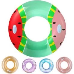 BAICCCF Piscine Enfant Anneau De Bain, Flotteurs Gonflables De Piscine, Jouets Flottants En Forme De Pastèque, Jouets De Plage De Piscine D'été, Décorations De Fête De Piscine