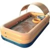 BAICCCF Piscine Gonflable, 150CMx160x68CM Piscine Portable Hors Sol Extérieure Avec Auvent Pour Bébé, Enfants, Adultes Piscine Gonflable Pour Jardin Familial -Piscine Soldes Boutique 60740322 1