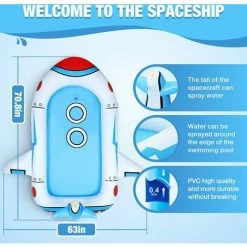 BAICCCF Piscine Gonflable Tapis Anti-éclaboussures De Vaisseau Spatial Pour Tout-petits/enfants, Tapis D'arrosage, Piscine Gonflable Pour Enfants, Jouets D'été Pour Tout-petits -Piscine Soldes Boutique 60740324 3