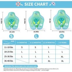 BAICCCF Piscine Enfant Bleu, L-gonflable Bébé Flotteur De Natation Enfants Taille Anneau Gonflable Piscine Flotte Jouets Accessoires De Piscine Pour L'âge De 3 à 72 Mois -Piscine Soldes Boutique 60740339 4