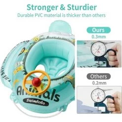 BAICCCF Piscine Enfant Anneau De Bain De Piscine De Bateau De Siège De Flotteur De Bain Gonflable Vert Pour Tout-petit -Piscine Soldes Boutique 60740340 2