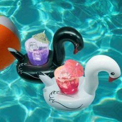 BAICCCF Lot De 10 Piscine Gonflable Porte-boissons Gonflables Flottants En Forme De Cygne Pour Piscine, Dessous De Verre, Support De Verre, Jouet Amusant Pour Enfant Et Adulte -Piscine Soldes Boutique 60740343 5