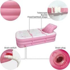 BAICCCF Piscine Gonflable Baignoire Gonflable Pour Adulte Portable Trempage Pliable Douche Baignoire Autoportante Pour Maison SPA -Piscine Soldes Boutique 60740347 4