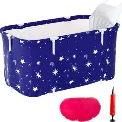 BAICCCF Piscine Gonflable Baignoire Portative Pour Adulte Pliable Douche De Trempage Autoportante Pliable Maison SPA Baignoire Avec Oreiller Gonflable, Siège