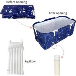 BAICCCF Piscine Gonflable Baignoire Portative Pour Adulte Pliable Douche De Trempage Autoportante Pliable Maison SPA Baignoire Avec Oreiller Gonflable, Siège -Piscine Soldes Boutique 60740351 4